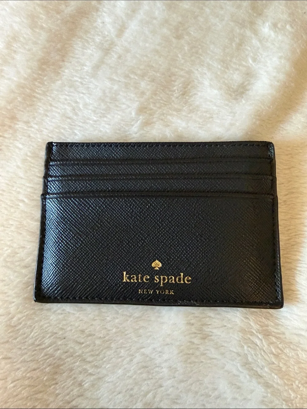 kate spade Black Saffiano Leather Backpack with Glitter Base and Card Holder